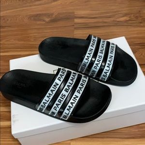 Balmain Paris black slides